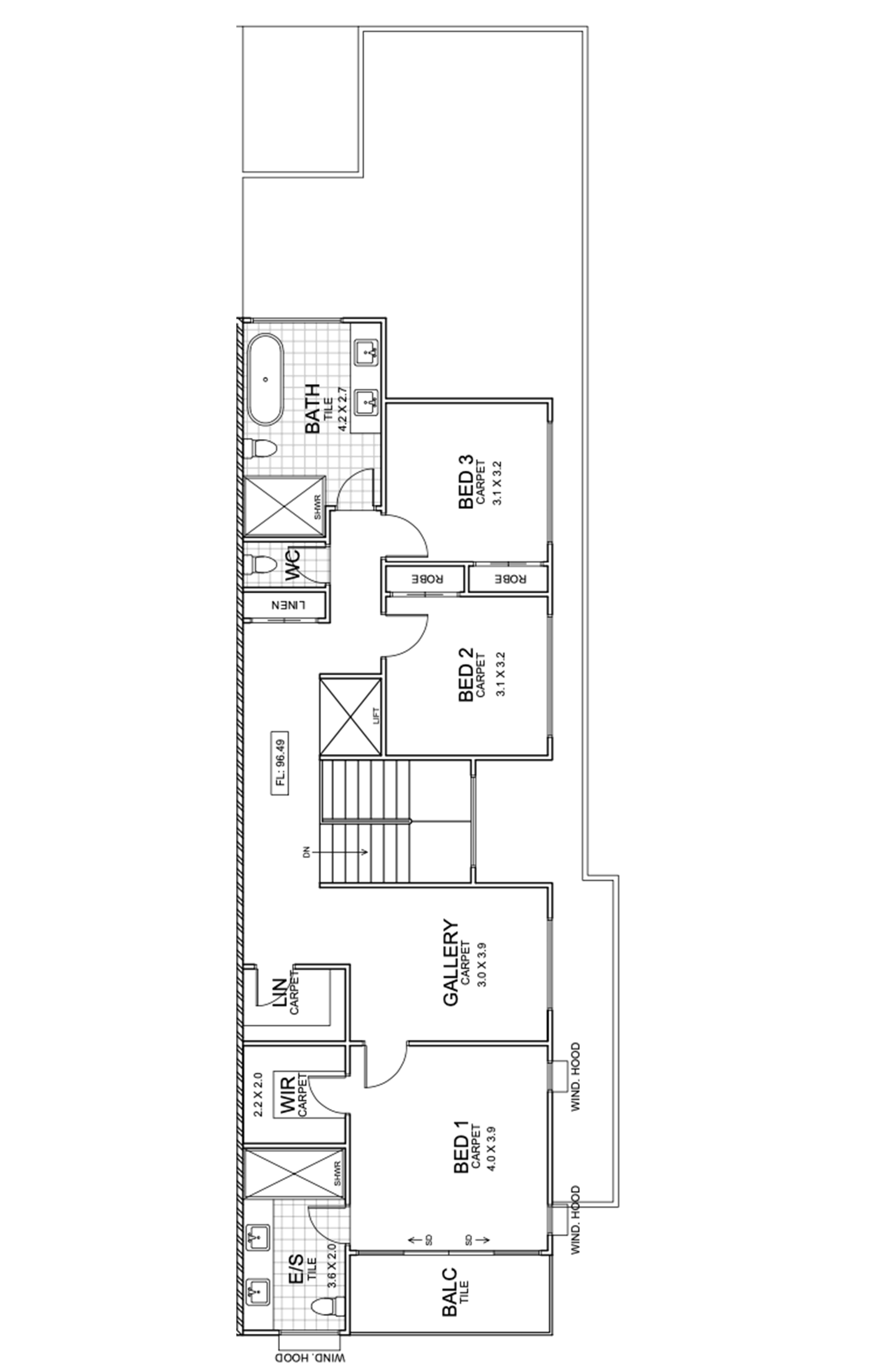 Townhouse 1 Level 1 floorplan