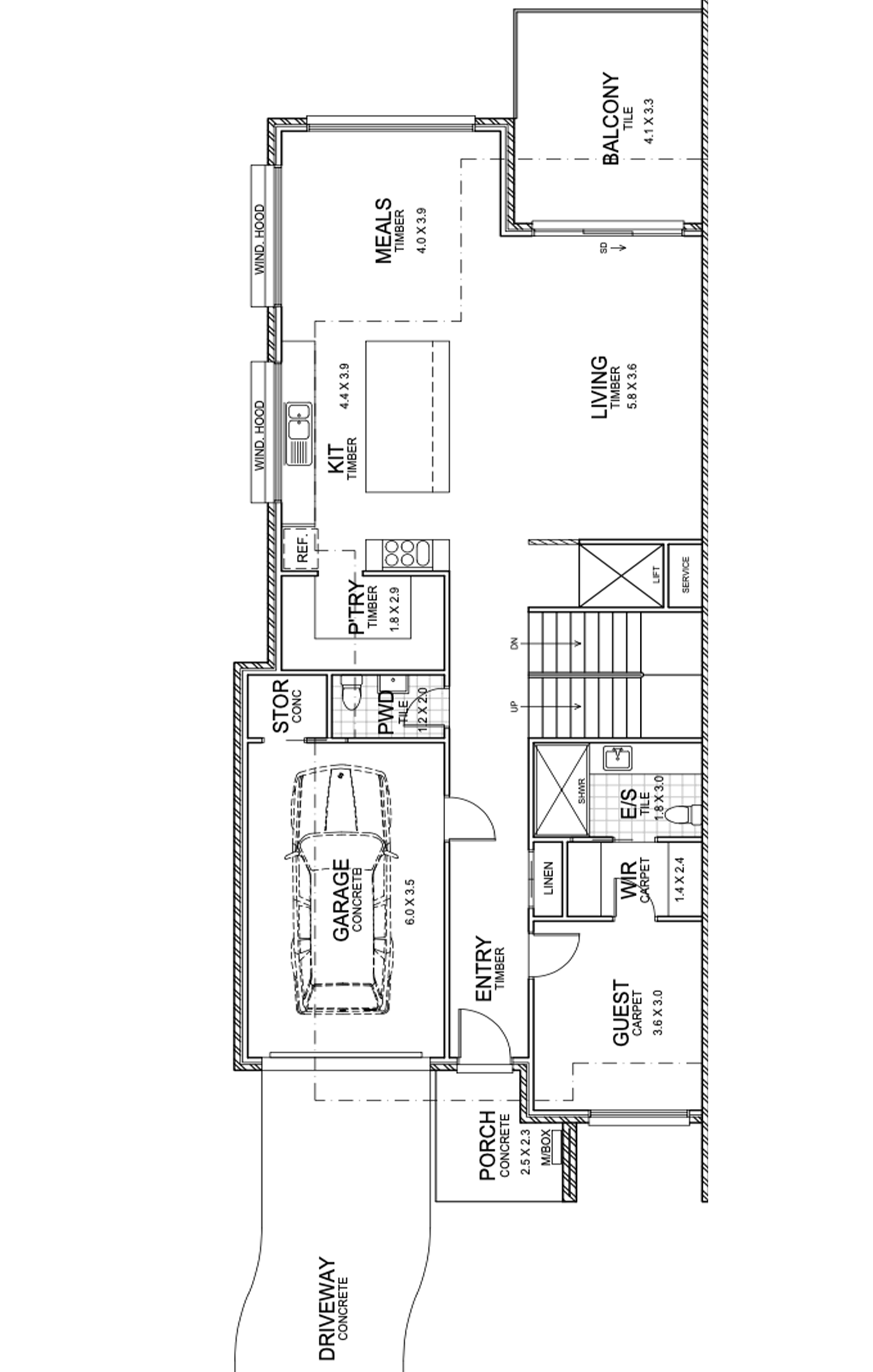 Townhouse 2 Entry Level floorplan