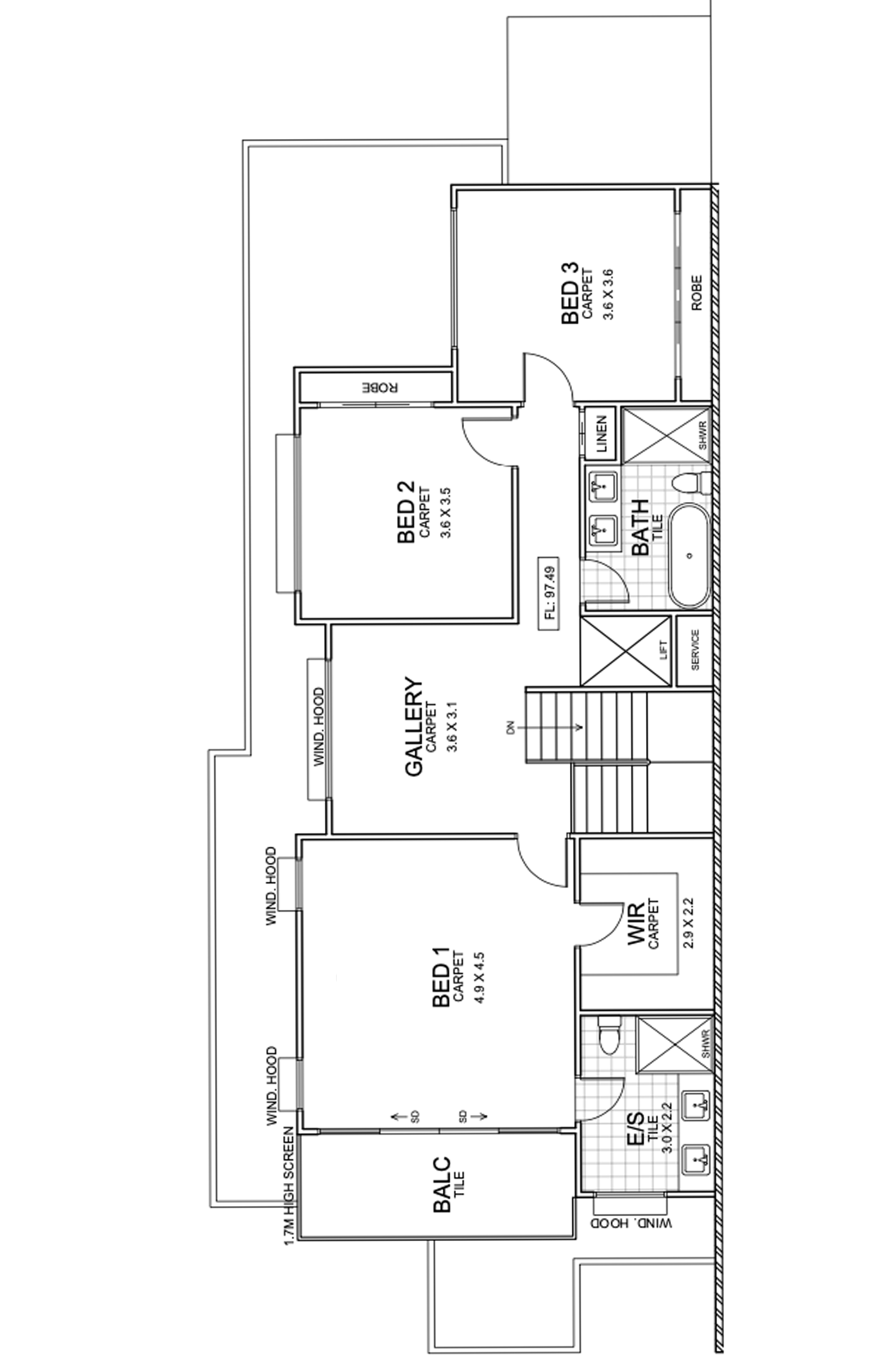 Townhouse 2 Level 1 floorplan